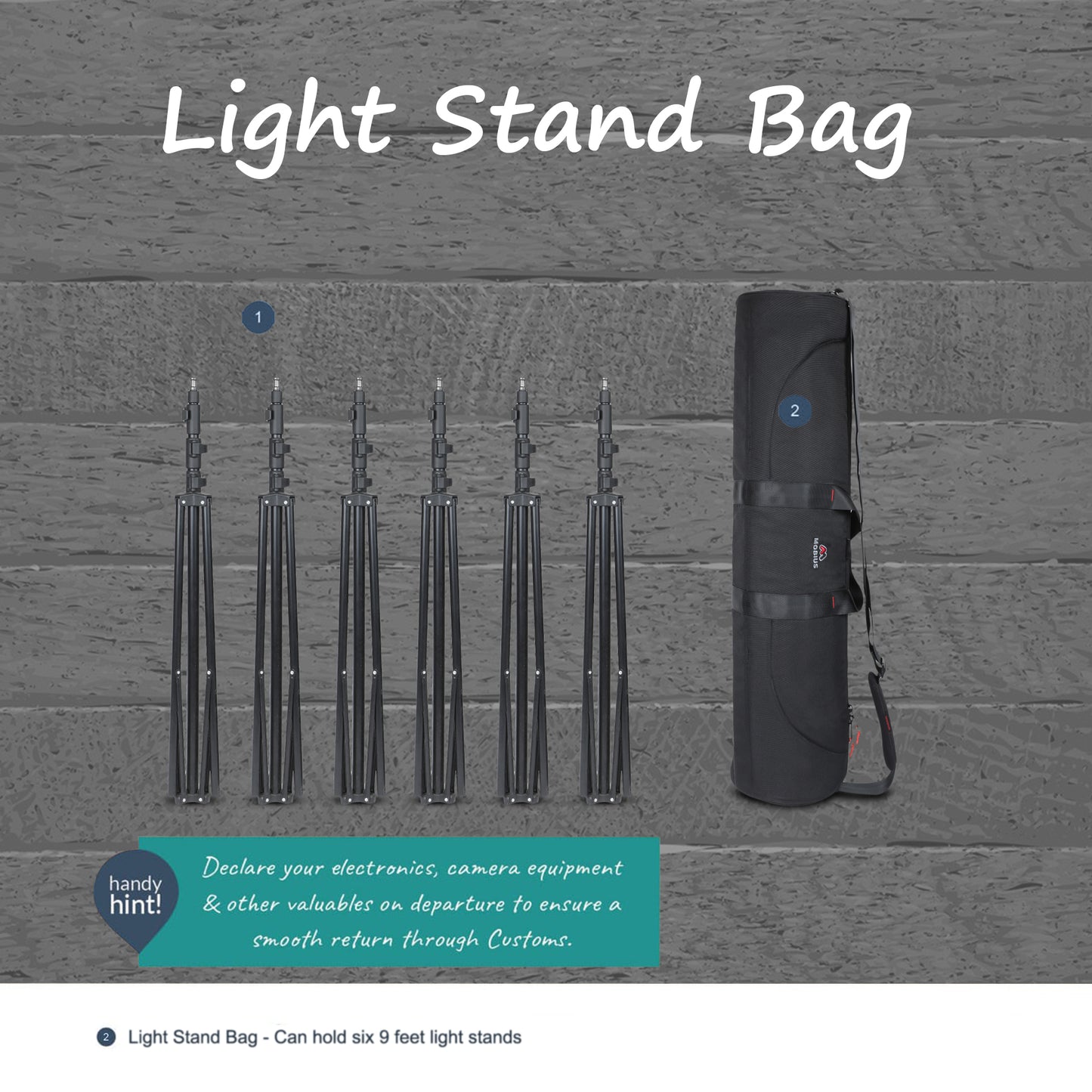 Mobius Metal Tripod and Umbrella Lights Stand Bag
