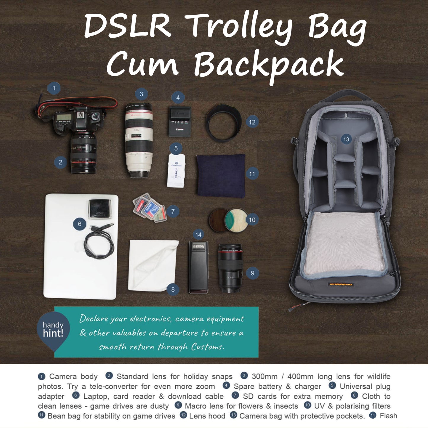 Mobius Skylite DSLR Trolley Cum Backpack